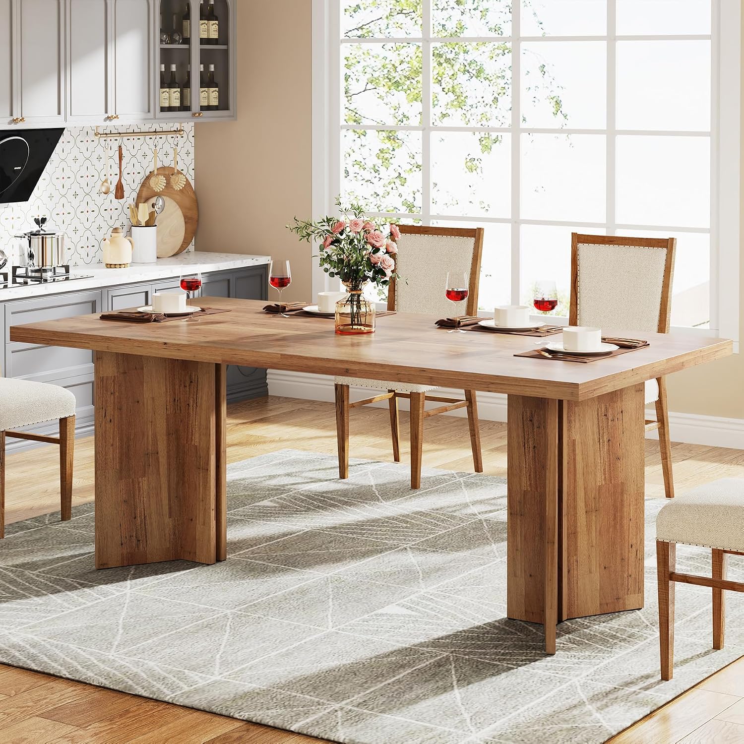 Desk Setup Living Room - Large Rectangular Wood Dining Table For