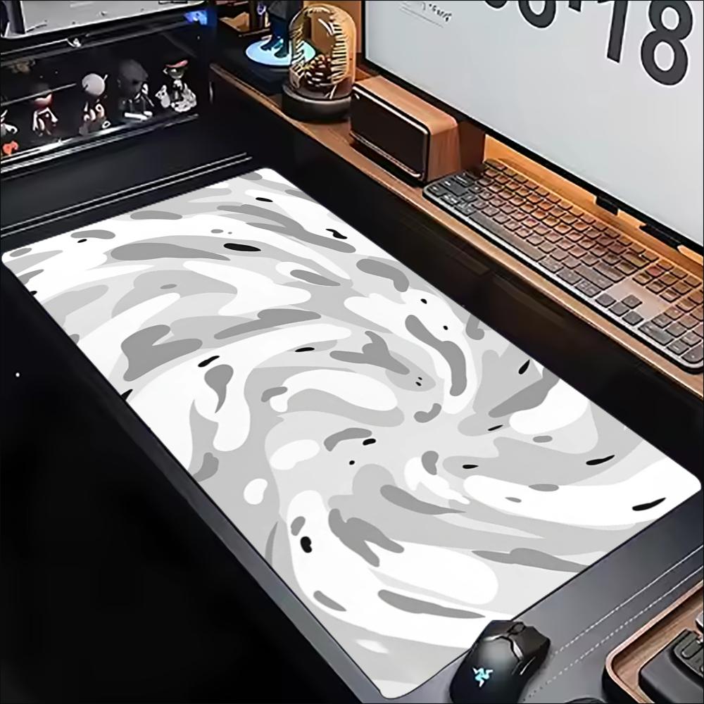 Desk Mat Grey White Topographi - Desk Setup Gaming And Work ulasan dan harga