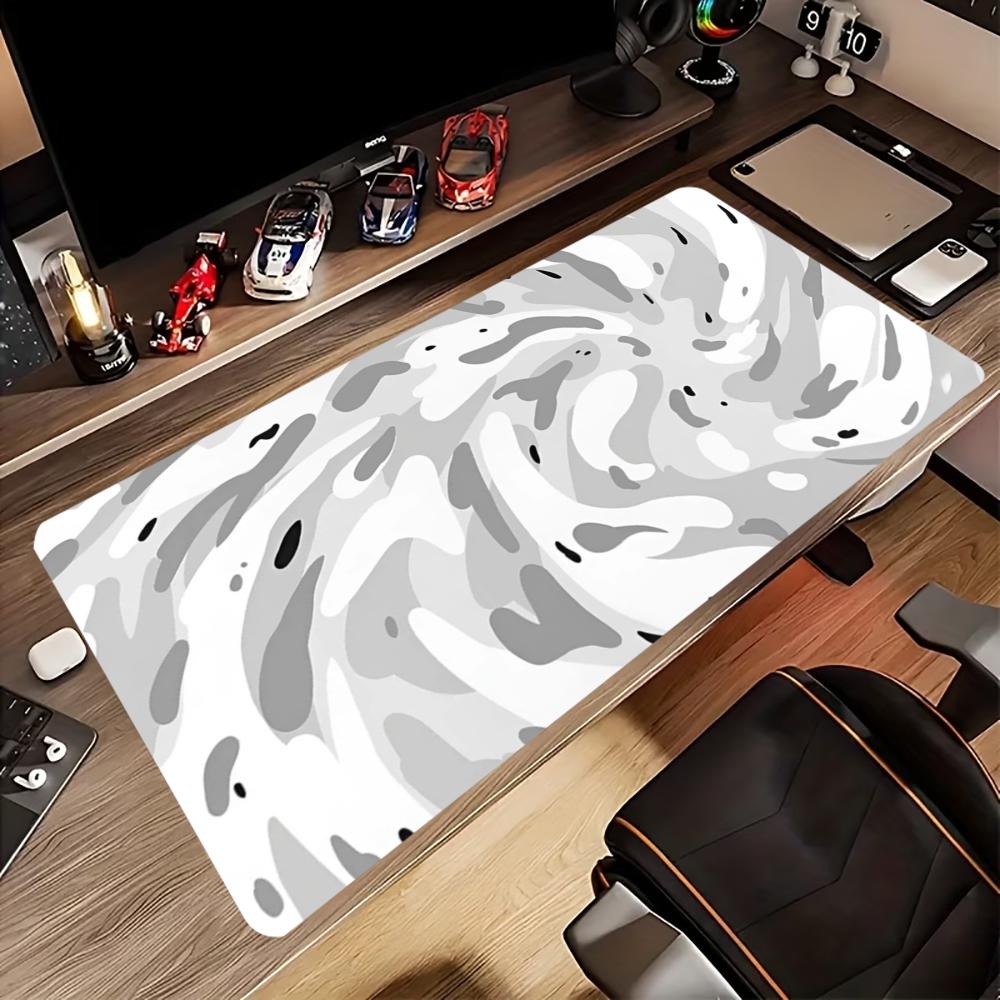 Desk Mat Grey White Topographi - Desk Setup Gaming And Work ulasan dan harga