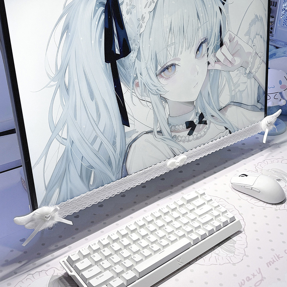 New Screen Decor White Lace Mo - Desk Setup Computer ulasan dan harga