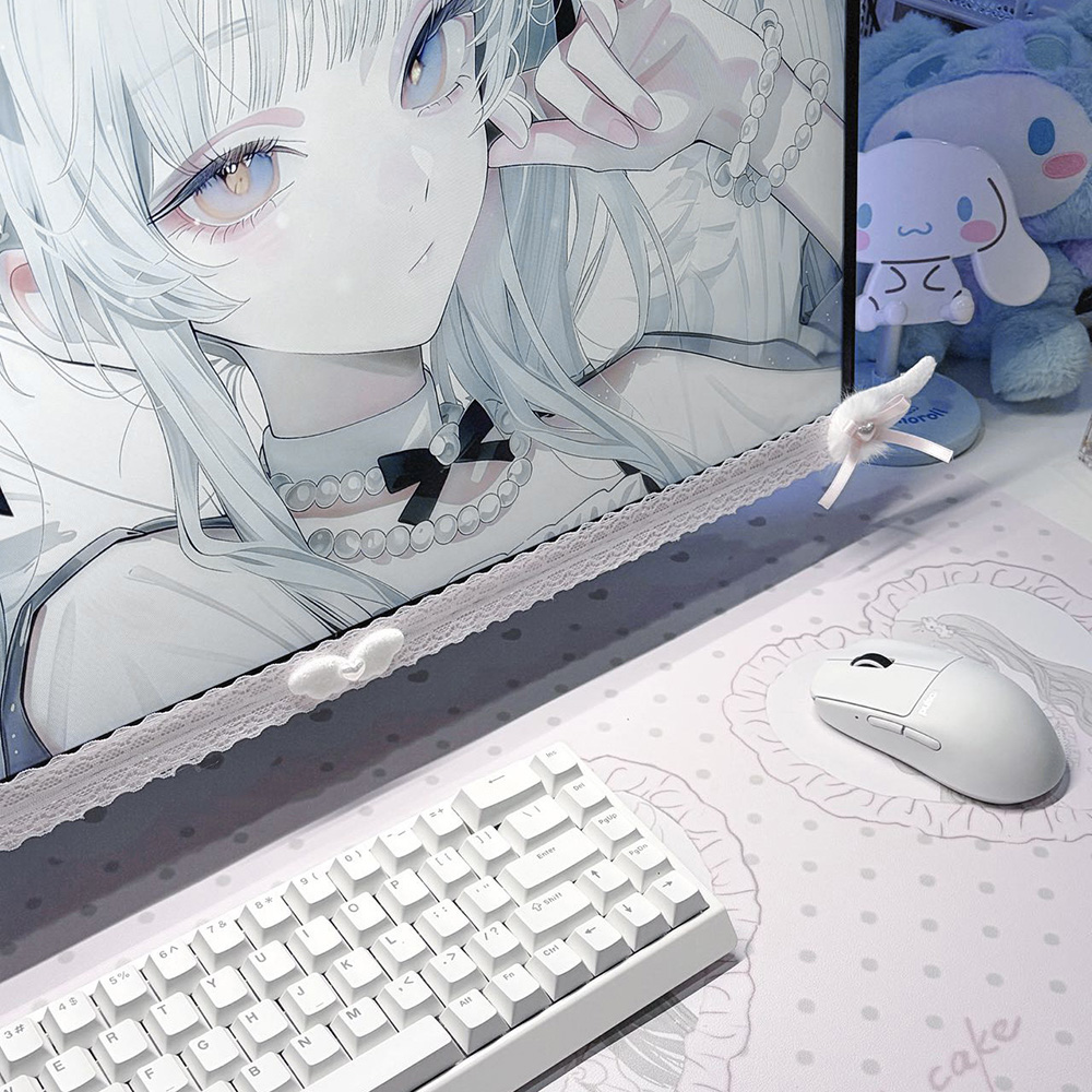 New Screen Decor White Lace Mo - Desk Setup Computer ulasan dan harga