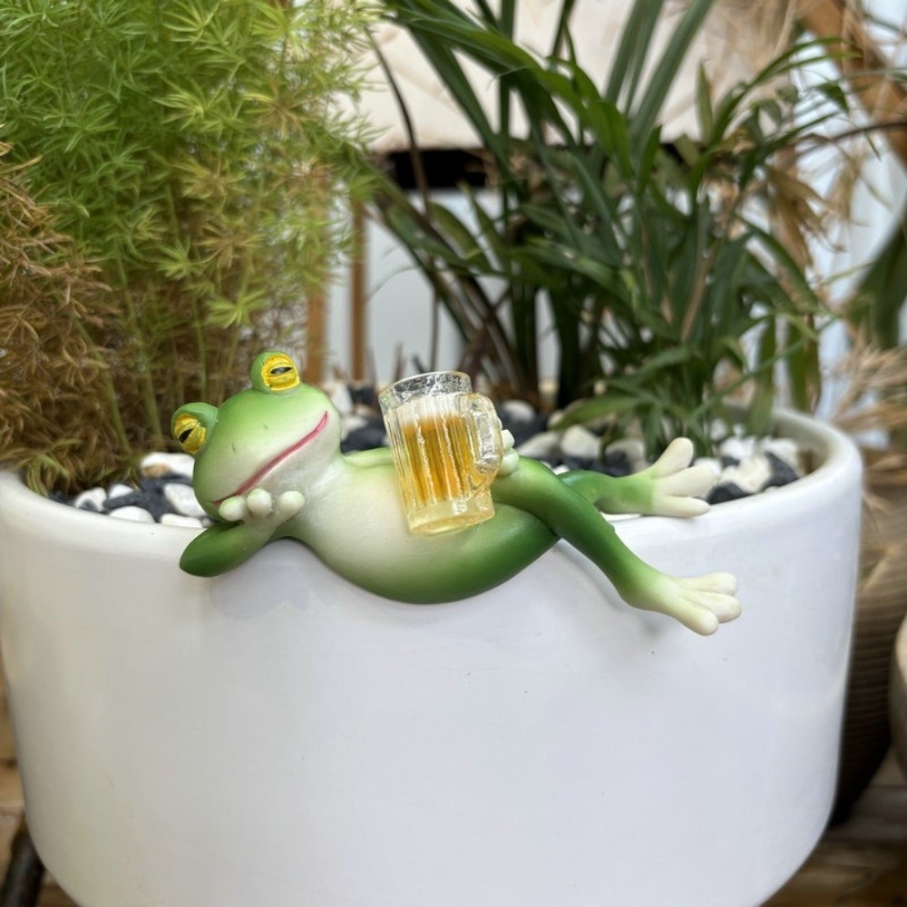 Hanging Flower Pot Edge Frog D - Desk Setup Plant ulasan dan harga