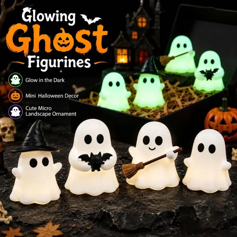 1-5PCS Glow in Dark Mini Ghost - Desk Setup Shelf ulasan dan harga