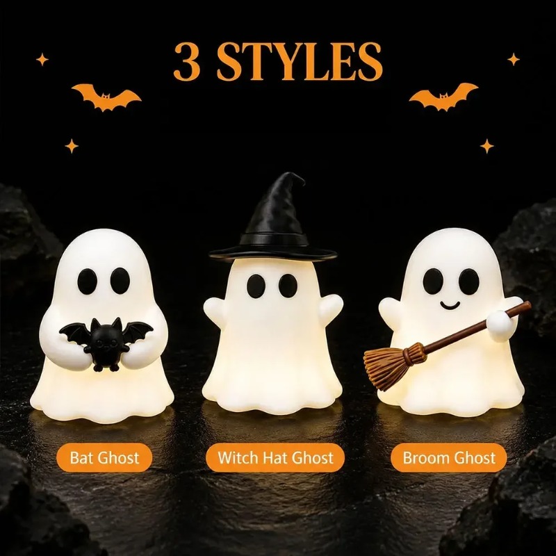 1-5PCS Glow in Dark Mini Ghost - Desk Setup Shelf ulasan dan harga