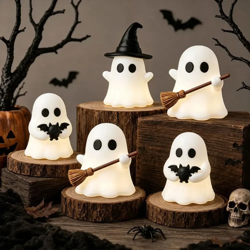 1-5PCS Glow in Dark Mini Ghost - Desk Setup Shelf ulasan dan harga