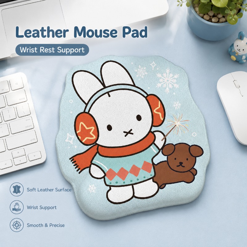Anime Miffy Leather Mouse Pad  - Desk Setup Computer ulasan dan harga