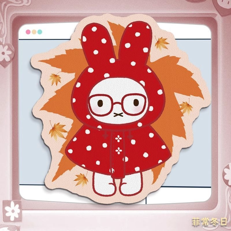 Anime Miffy Leather Mouse Pad  - Desk Setup Computer ulasan dan harga