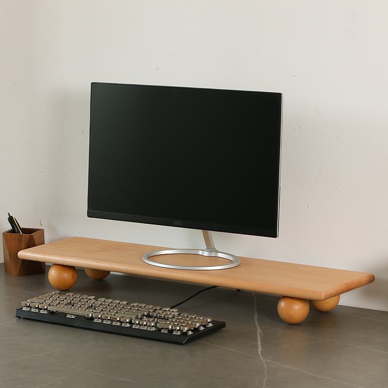 Natural Wood Desktop Riser Dua - Desk Setup Living Room ulasan dan harga