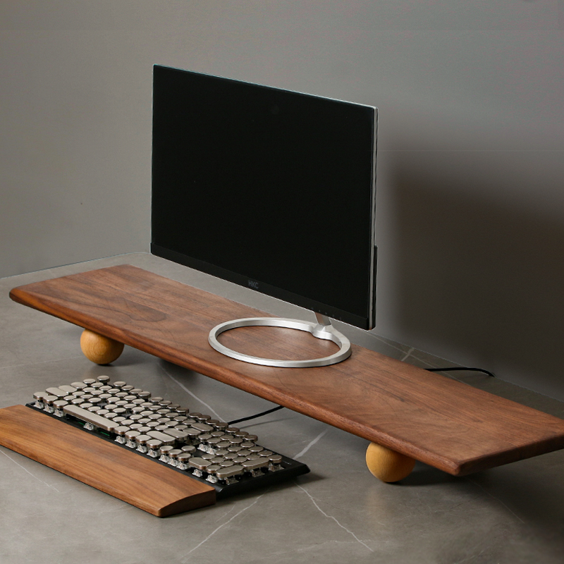 Natural Wood Desktop Riser Dua - Desk Setup Living Room ulasan dan harga