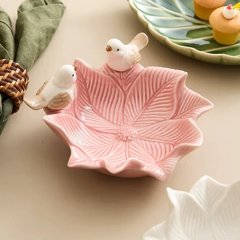 Cute Bird Tray Ceramic Jewelry - Desk Setup Shelf ulasan dan harga