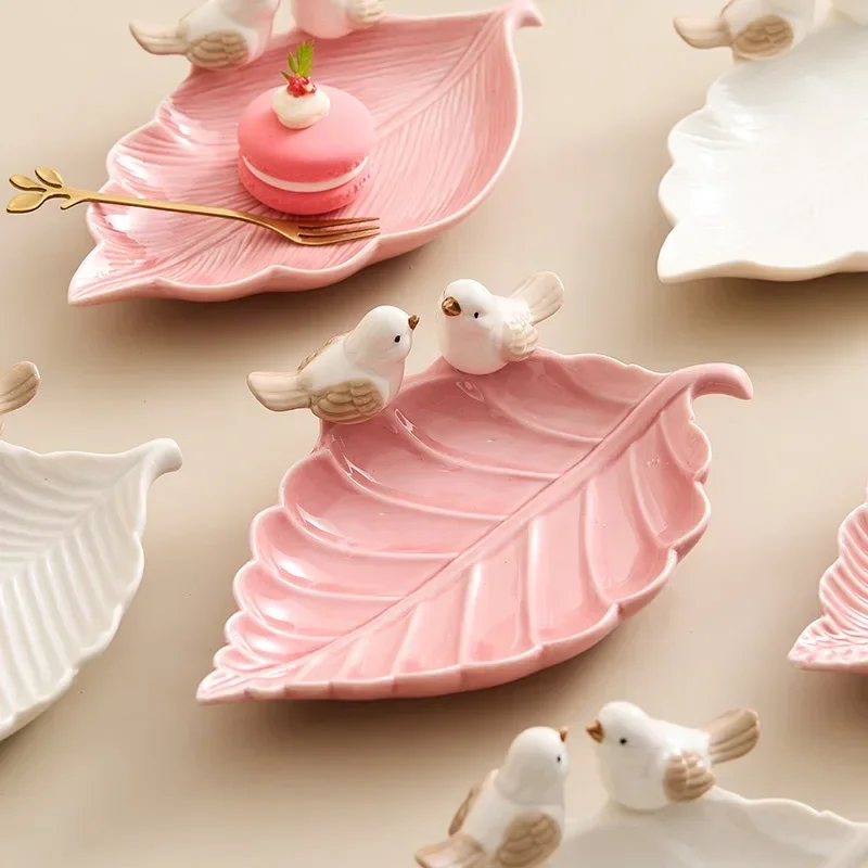 Cute Bird Tray Ceramic Jewelry - Desk Setup Shelf ulasan dan harga