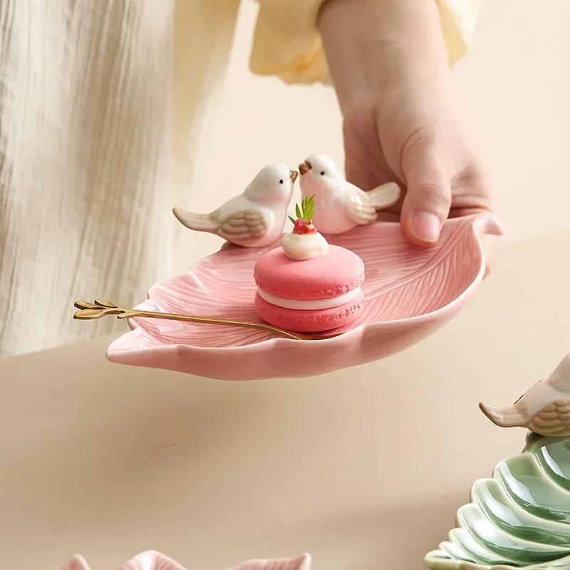Cute Bird Tray Ceramic Jewelry - Desk Setup Shelf ulasan dan harga