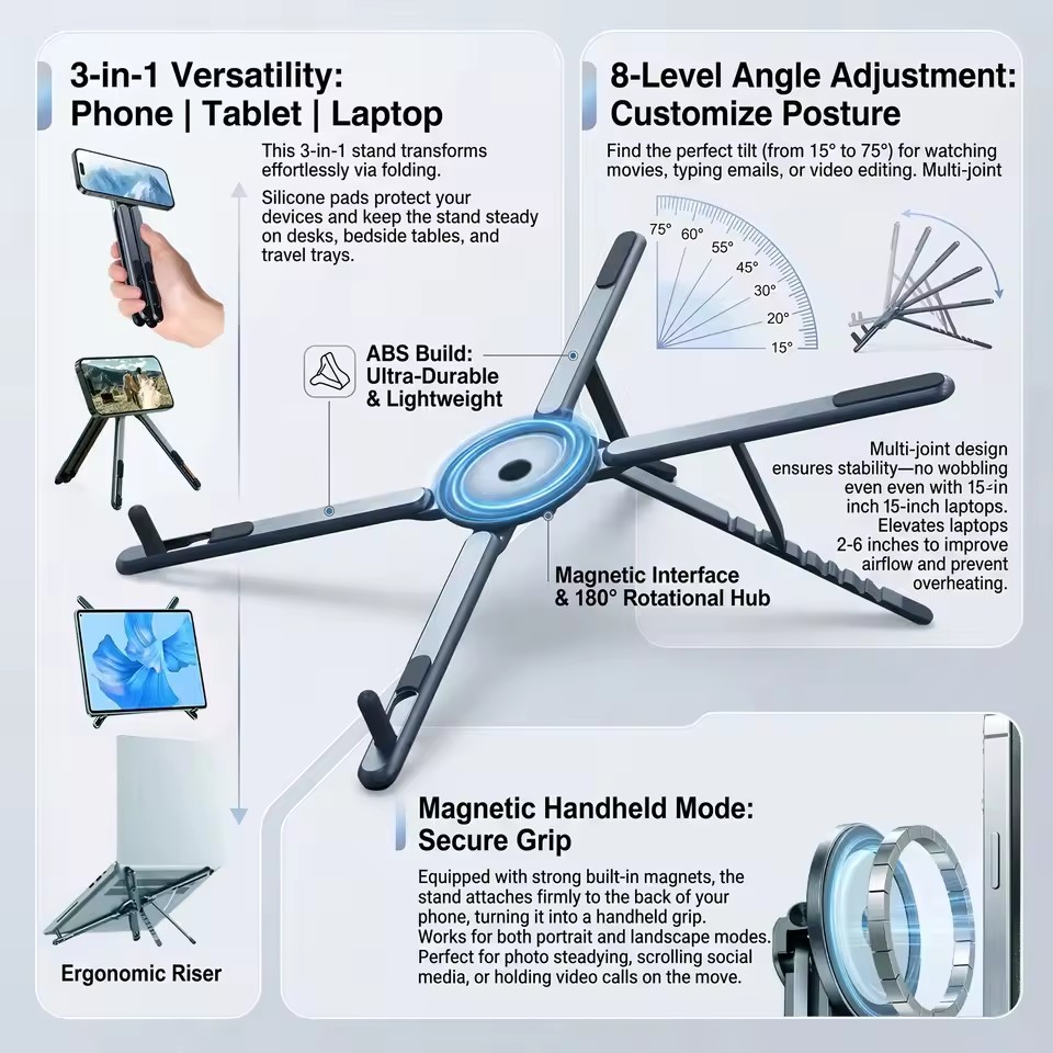 Portable Magnetic Phone Holder - Desk Setup Ipad ulasan dan harga