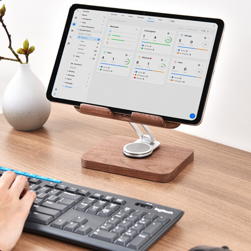 Black Walnut iPad Stand with 3 - Desk Setup Living Room ulasan dan harga