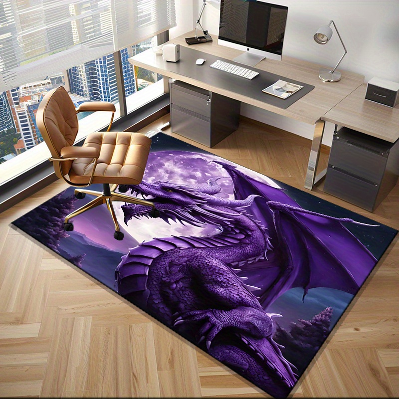 Majestic Purple Dragon Rug for - Desk Setup Living Room ulasan dan harga