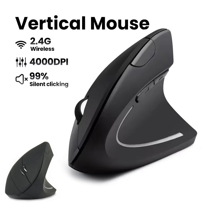 Ergonomic Wireless Mouse 1600  - Desk Setup Gaming And Work ulasan dan harga