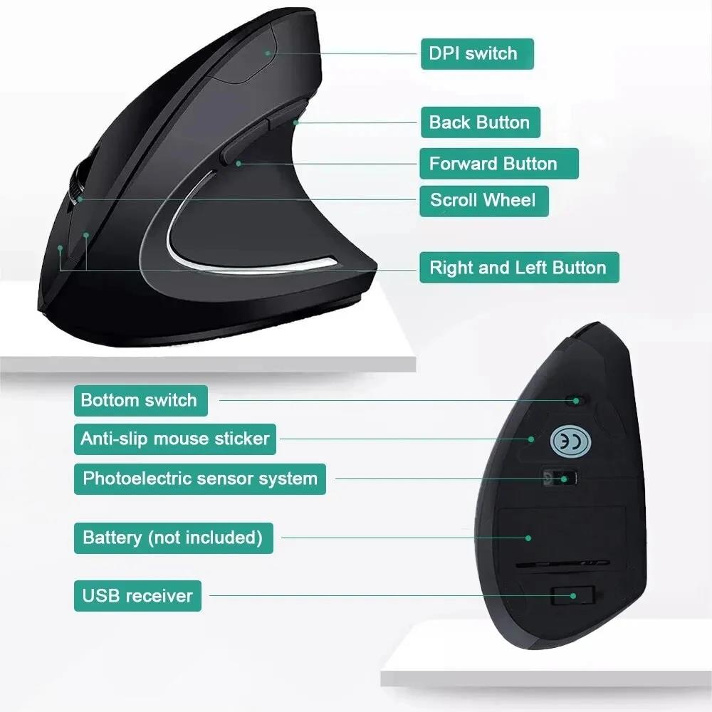 Ergonomic Wireless Mouse 1600  - Desk Setup Gaming And Work ulasan dan harga
