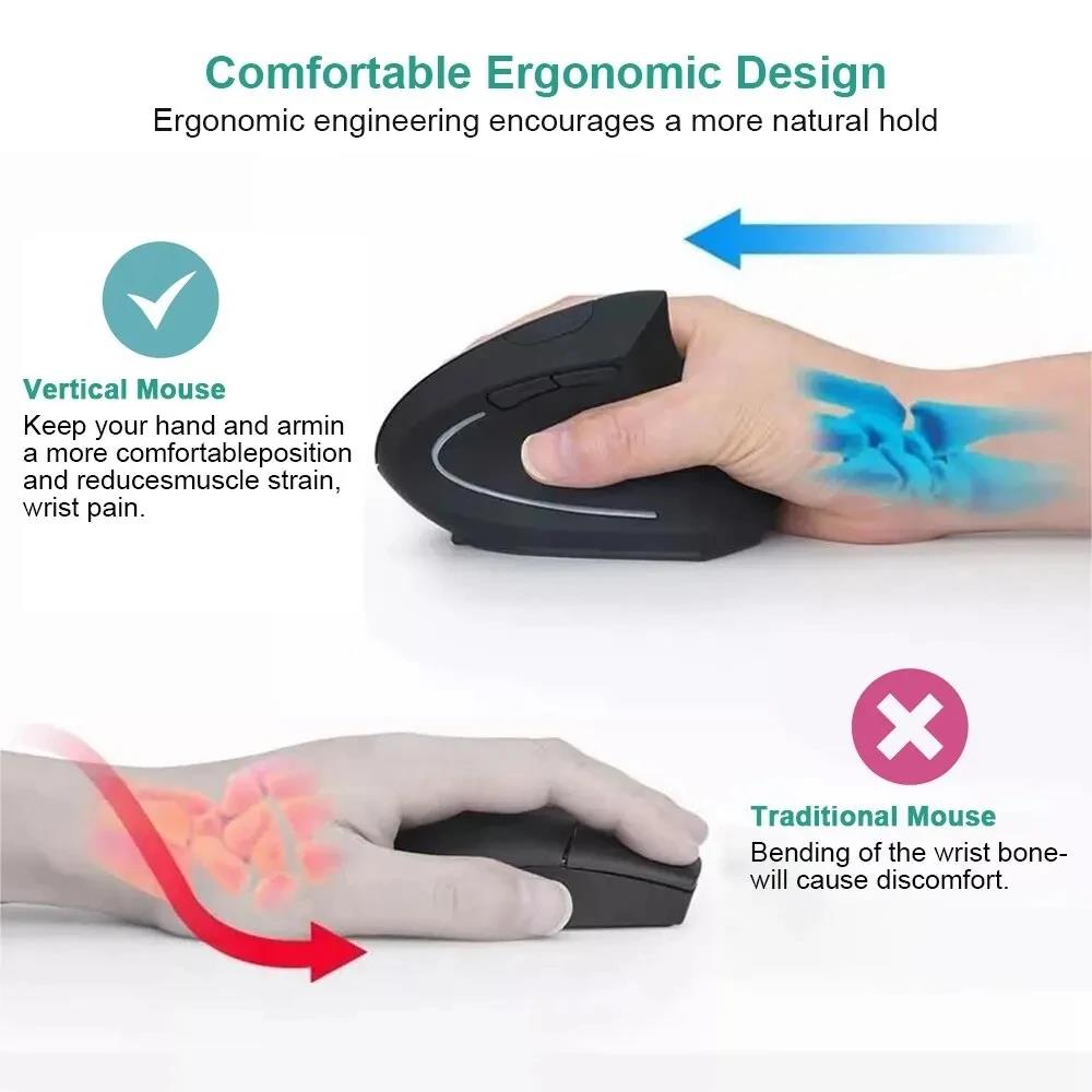 Ergonomic Wireless Mouse 1600  - Desk Setup Gaming And Work ulasan dan harga
