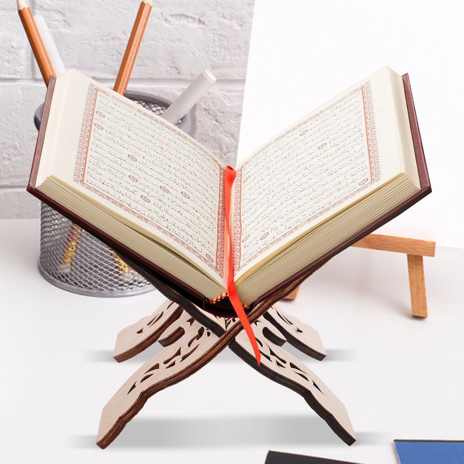 Wooden Desktop Reading Stand B - Desk Setup Shelf ulasan dan harga