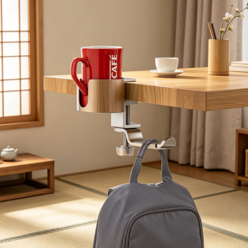 Premium Rotating Cup Holder Al - Desk Setup In Office ulasan dan harga