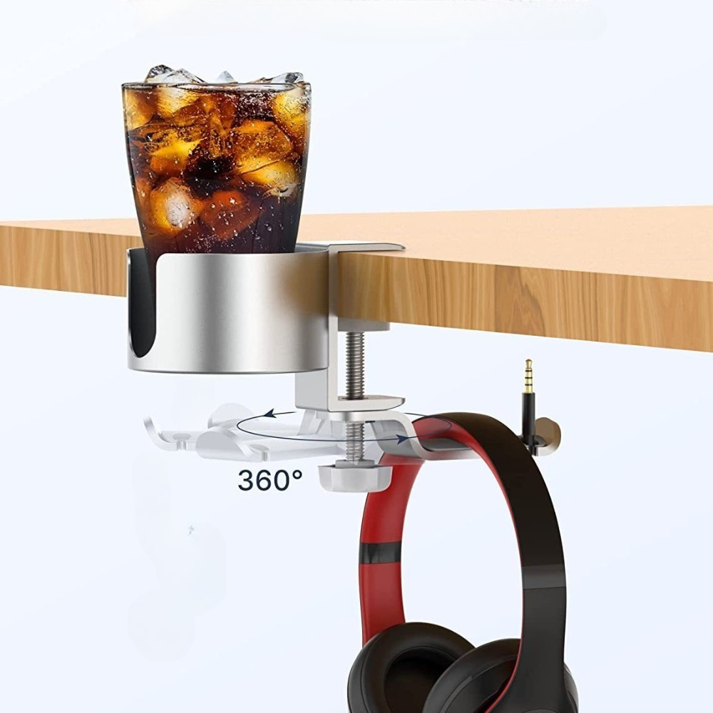 Premium Rotating Cup Holder Al - Desk Setup In Office ulasan dan harga