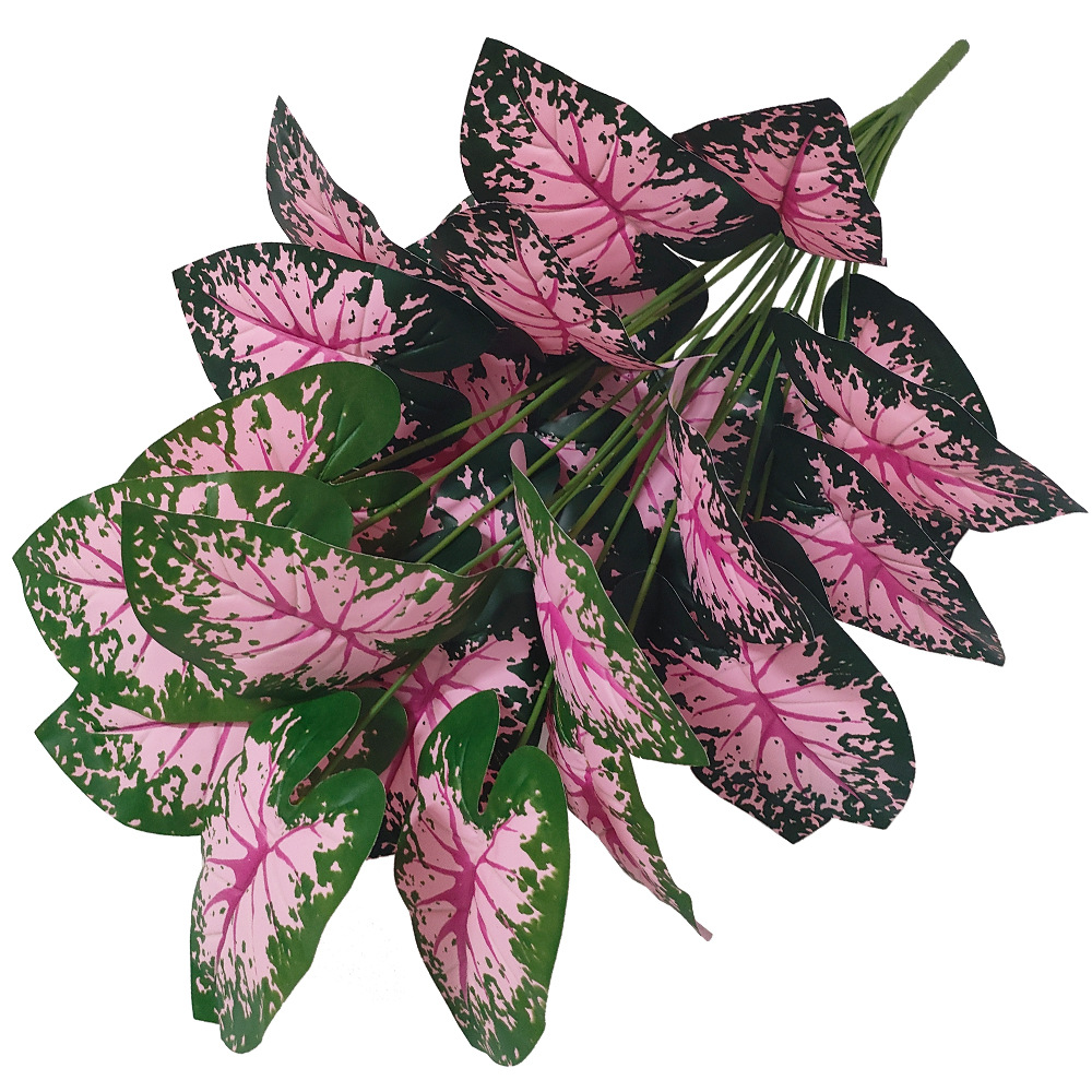 Pink Leaf Potted Plants Fake A - Desk Setup Plant ulasan dan harga