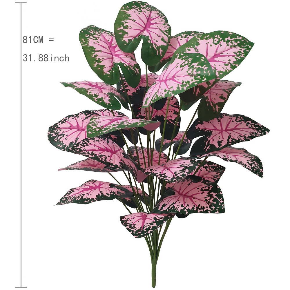 Pink Leaf Potted Plants Fake A - Desk Setup Plant ulasan dan harga