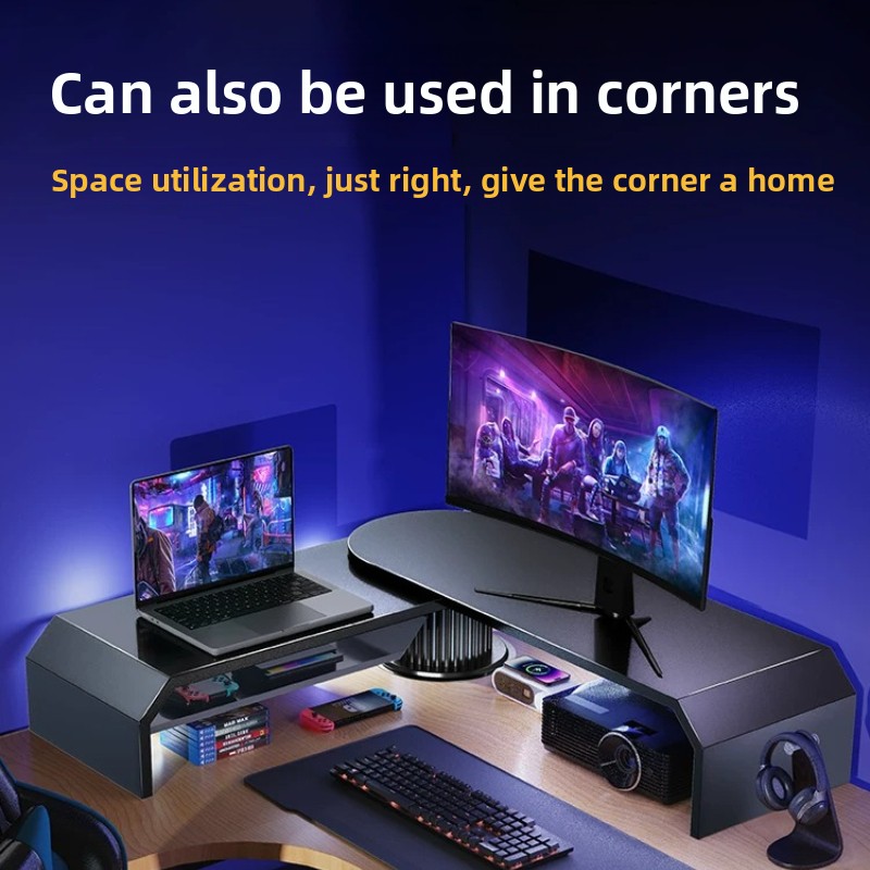Gaming Dual Monitor Stand Offi - Desk Setup Living Room ulasan dan harga