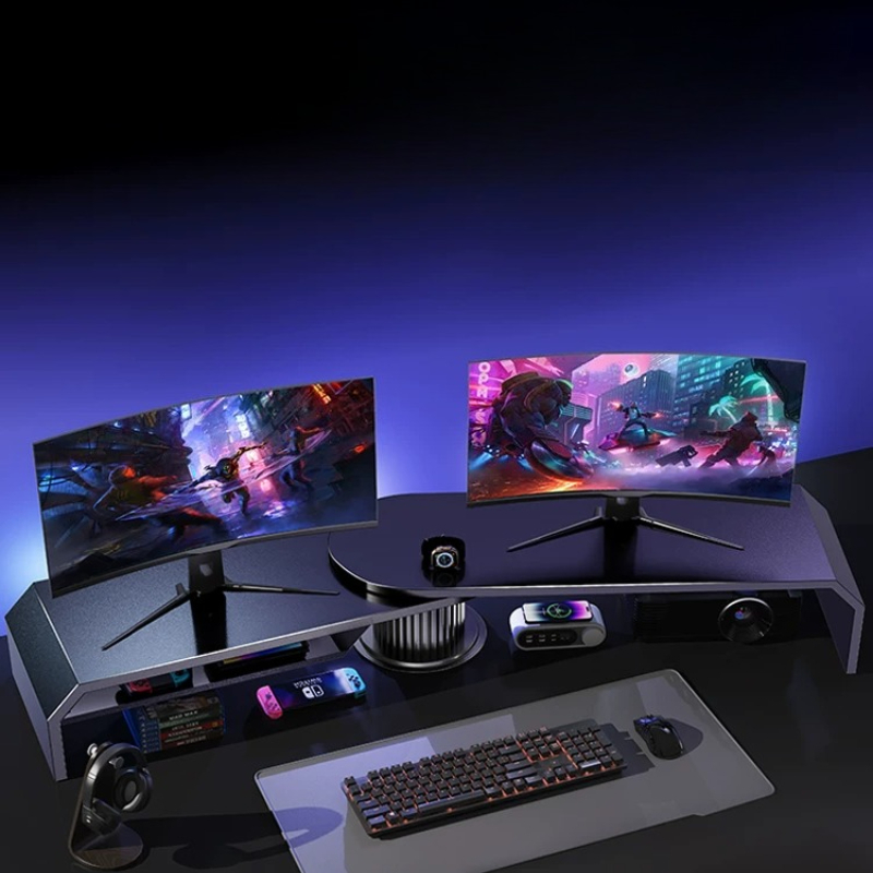 Gaming Dual Monitor Stand Offi - Desk Setup Living Room ulasan dan harga