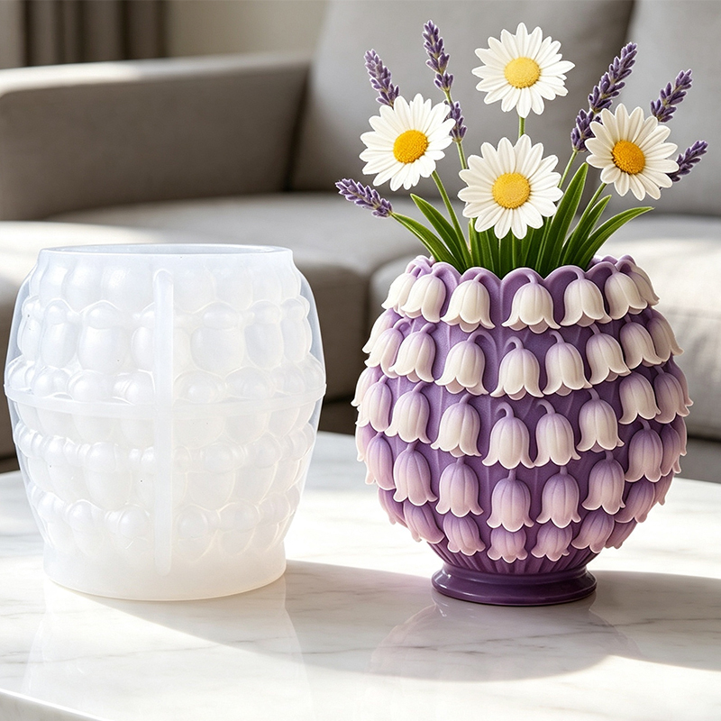 3D Lily of the Valley Vase Sil - Desk Setup Plant ulasan dan harga