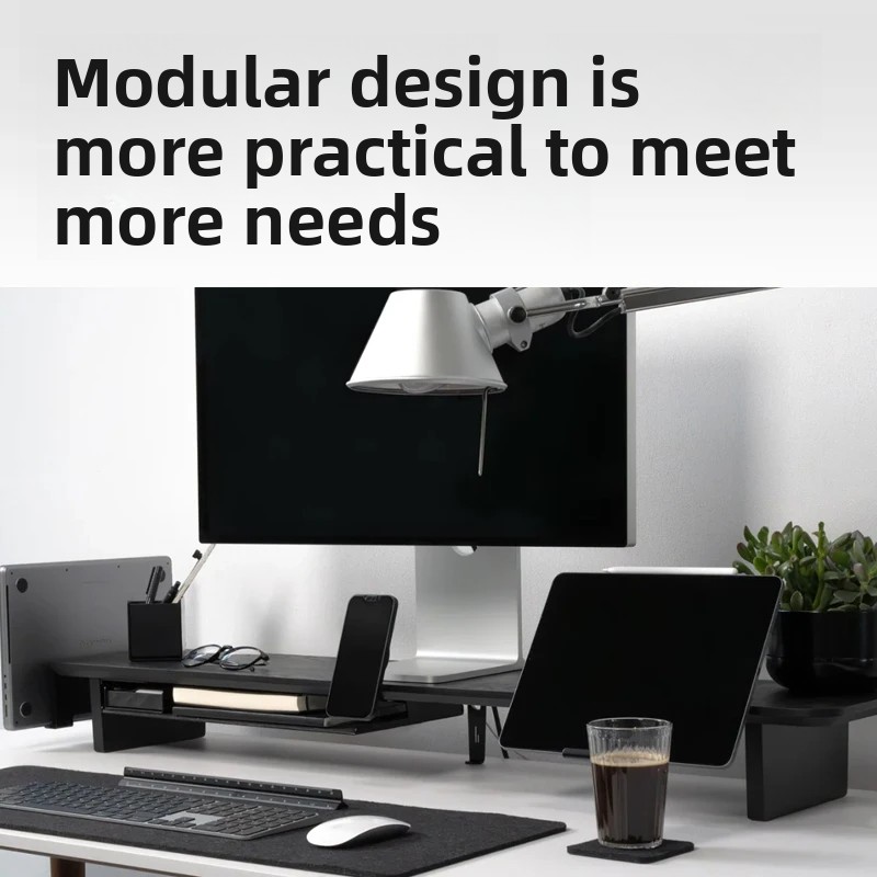 Solid Wood Monitor Riser Stand - Desk Setup Living Room ulasan dan harga