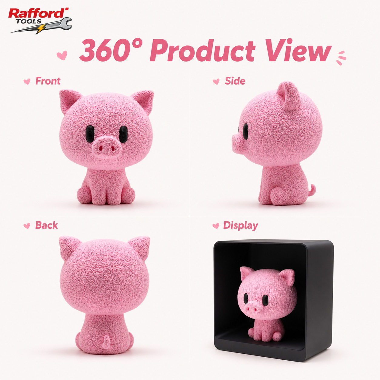 Rafford Cute Flocked Pink Pig  - Desk Setup Shelf ulasan dan harga