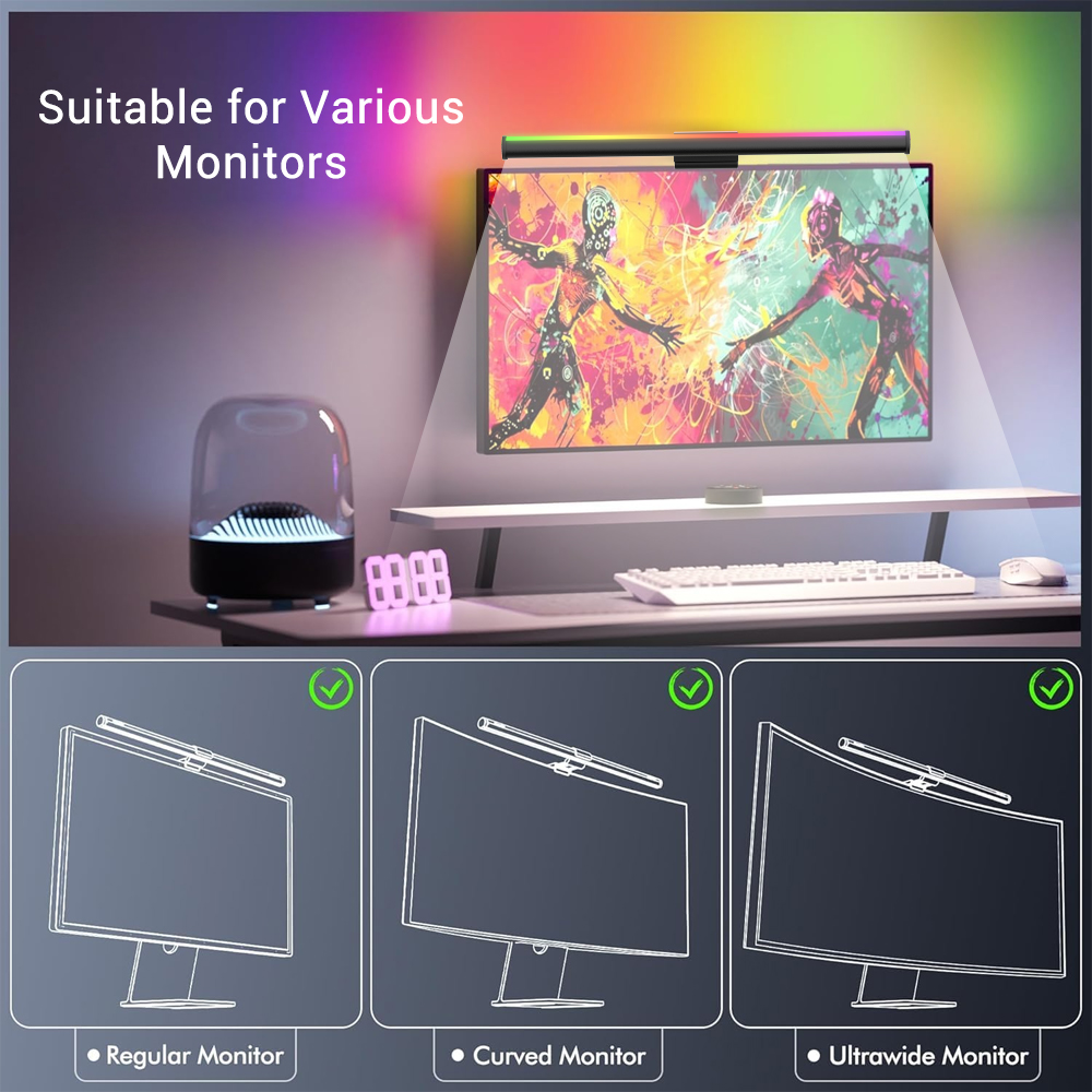 Wifi Lightbar Monitor Light Ba - Setup Desk Monitor ulasan dan harga
