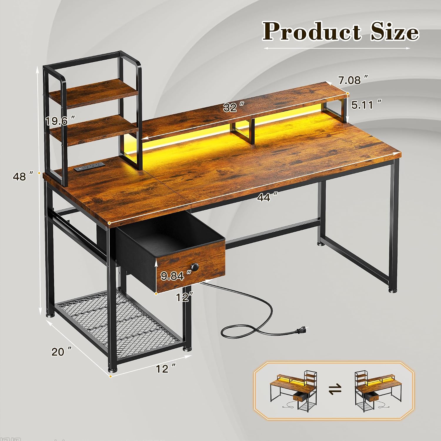 Small Computer Desk With Hutch - Desk Setup Brown ulasan dan harga