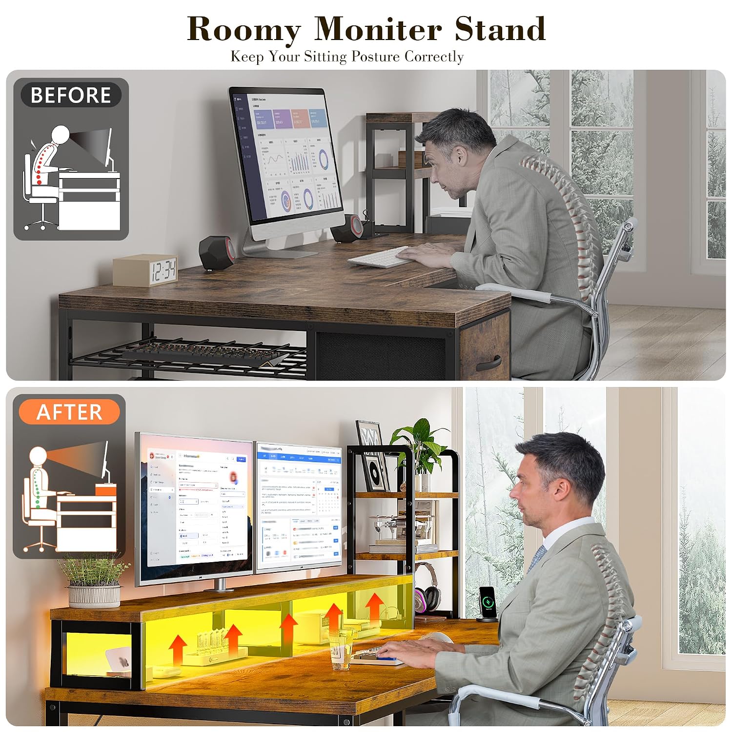 Small Computer Desk With Hutch - Desk Setup Brown ulasan dan harga