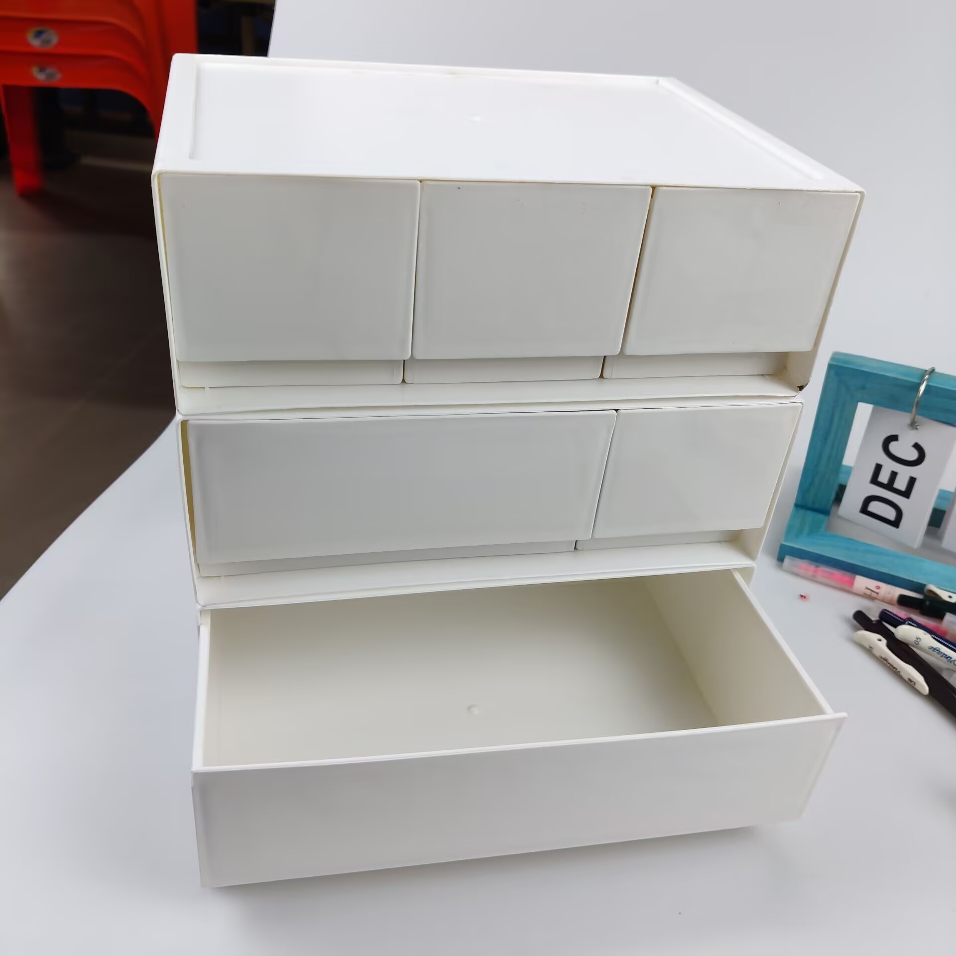 Desktop Storage Box, Drawer, C - Desk Setup Shelf ulasan dan harga