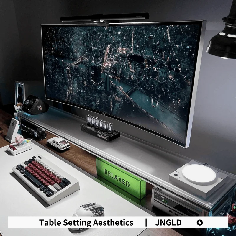 Aluminum Monitor Stand Acrylic - Desk Setup Living Room ulasan dan harga