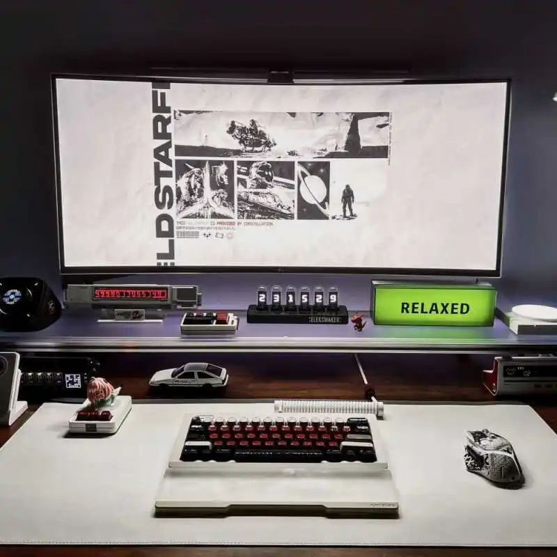 Aluminum Monitor Stand Acrylic - Desk Setup Living Room ulasan dan harga