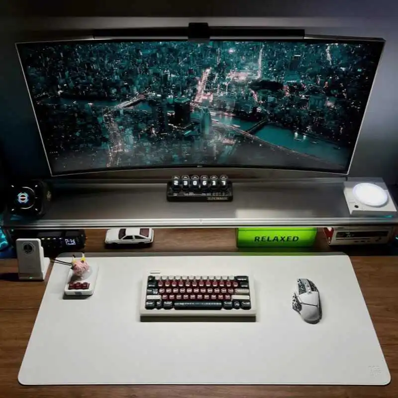 Aluminum Monitor Stand Acrylic - Desk Setup Living Room ulasan dan harga
