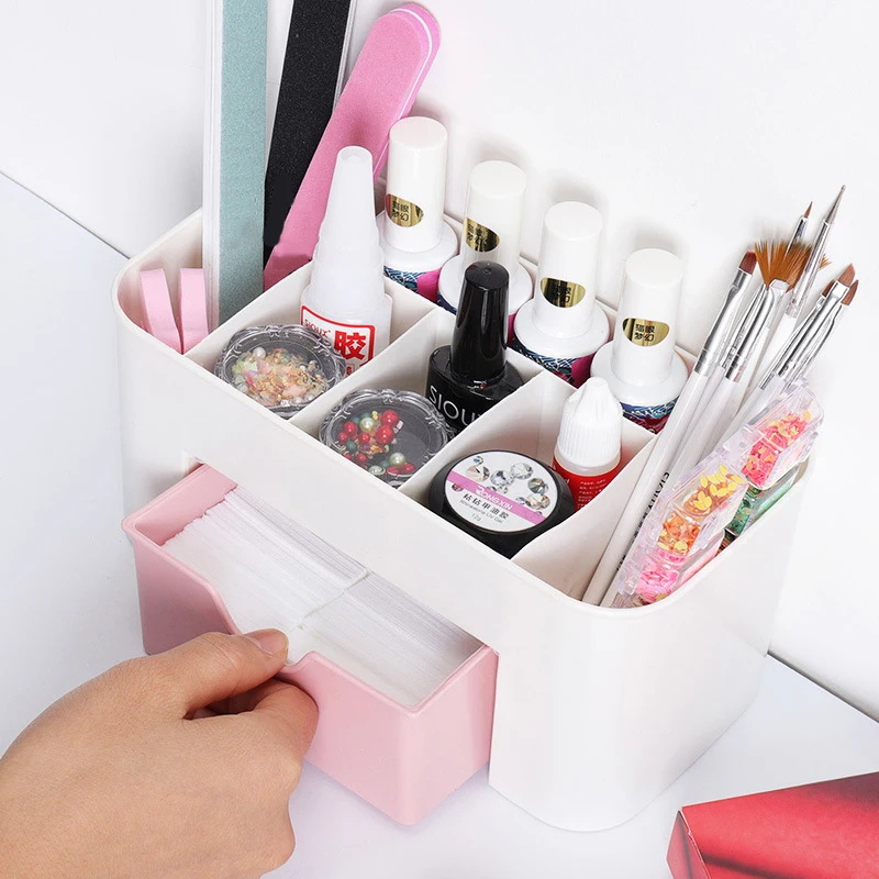 Nail Art Organizer Desktop Dra - Desk Setup Shelf ulasan dan harga