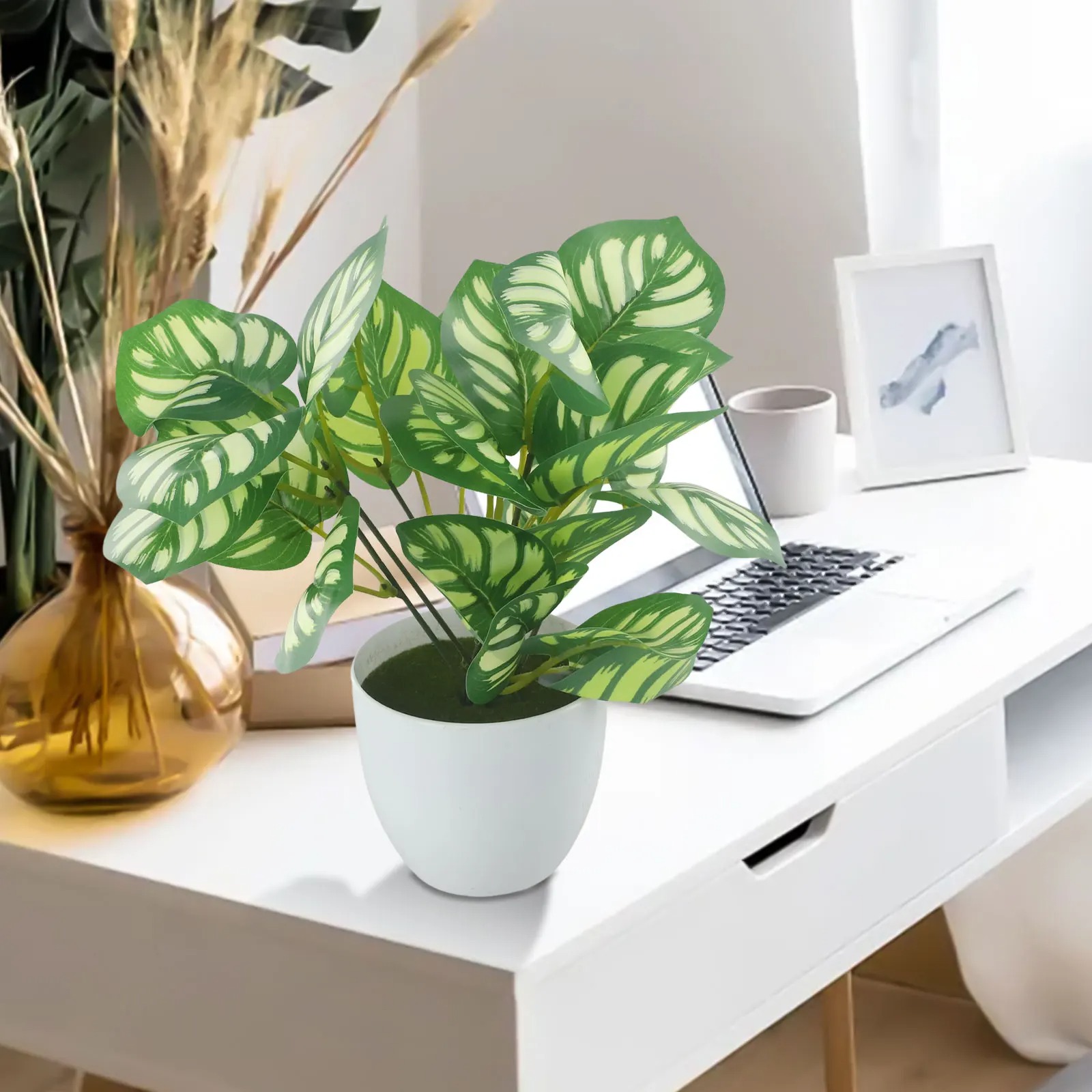 1PC Artificial Foliage Plant P - Desk Setup Plant ulasan dan harga