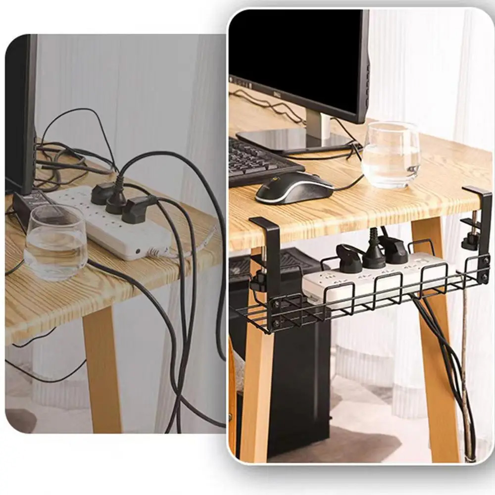 Cable Management Box Under Des - Desk Setup Shelf ulasan dan harga