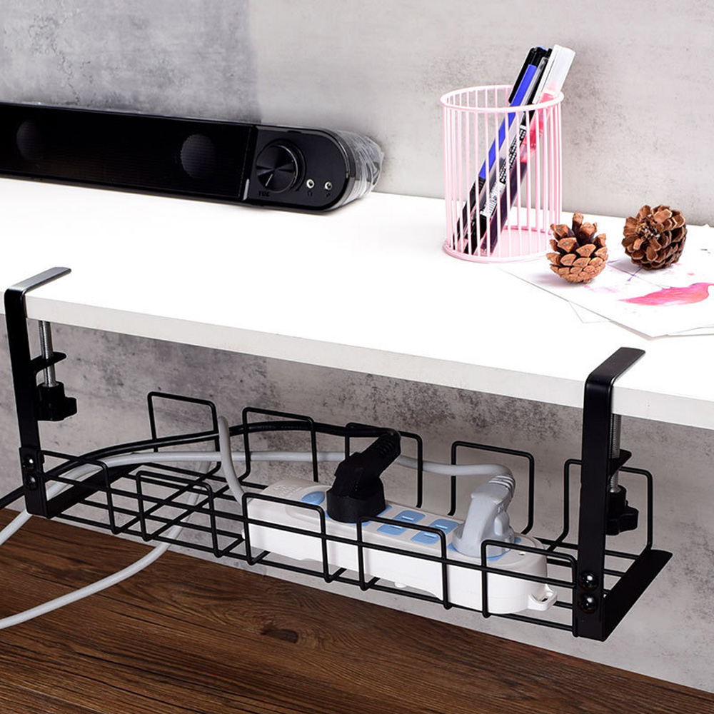 Cable Management Box Under Des - Desk Setup Shelf ulasan dan harga