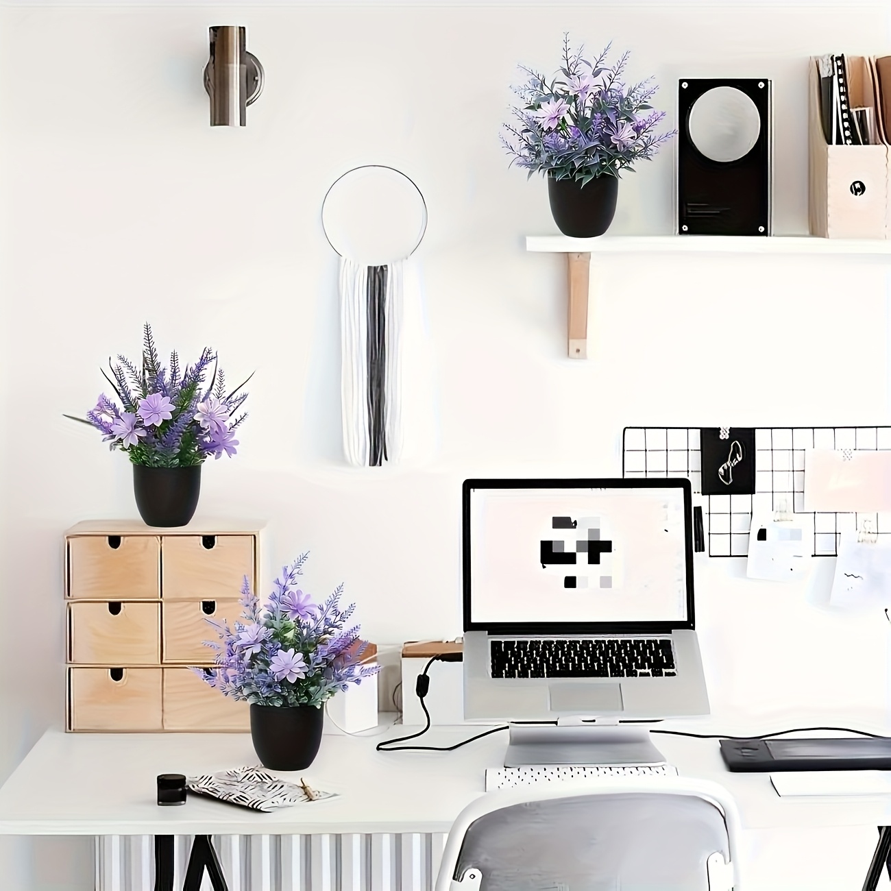 3PC Simulation Lavender Pot Ne - Desk Setup Plant ulasan dan harga
