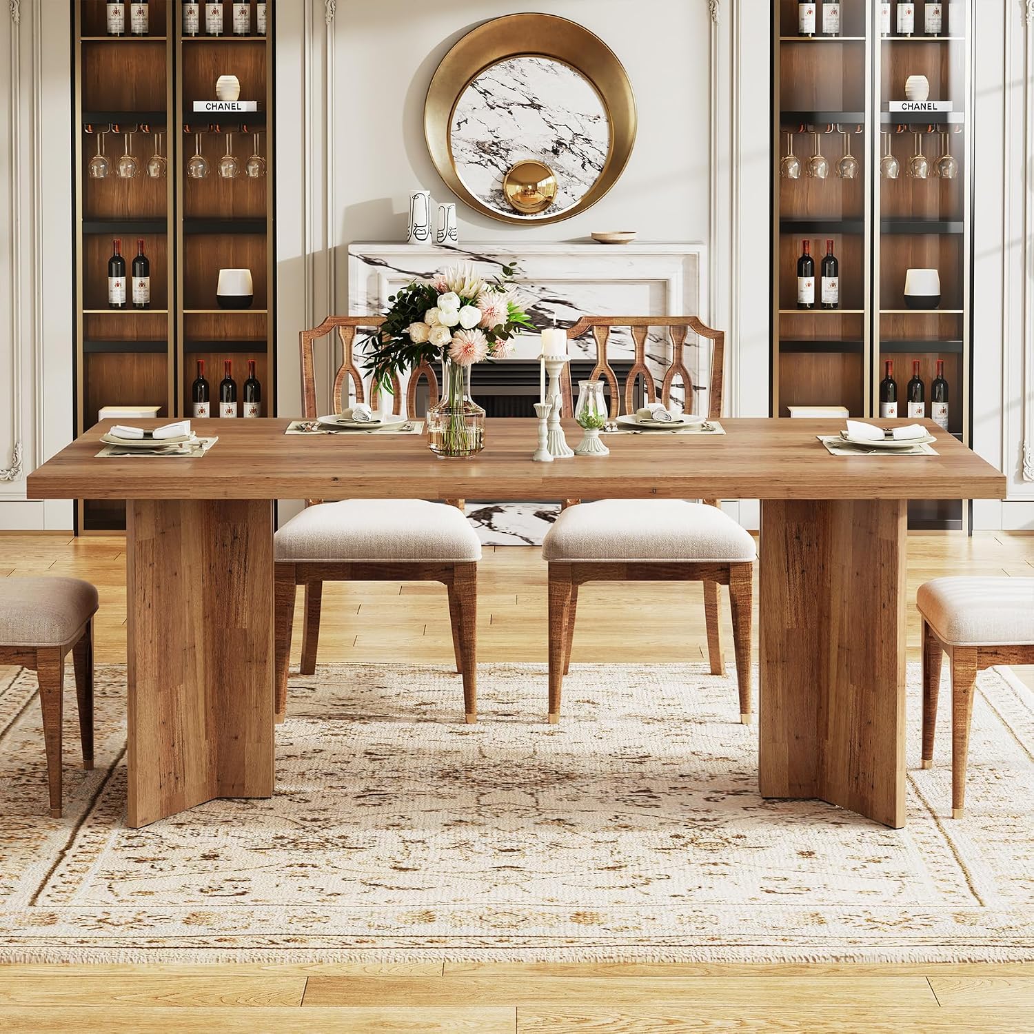 Large Rectangular Wood Dining  - Desk Setup Living Room ulasan dan harga