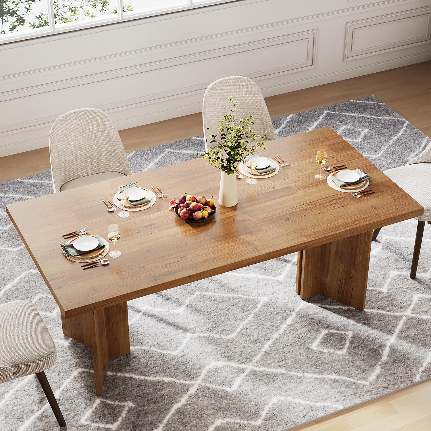 Large Rectangular Wood Dining  - Desk Setup Living Room ulasan dan harga